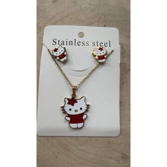 Hello Kitty Other - Stainless Steel Hello Kitty Jewelry Set
